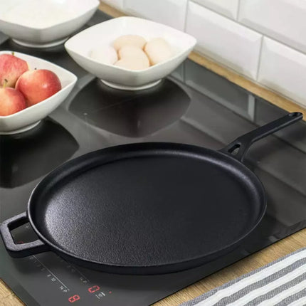 Kinghoff KH1895 Poêle à crêpes en fonte - Ø29 cm, Idéale pour la cuisson, la friture et le gril