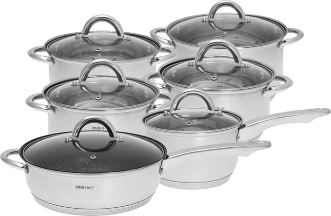 Pannenset - 12 delig - RVS - Alle warmtebronnen