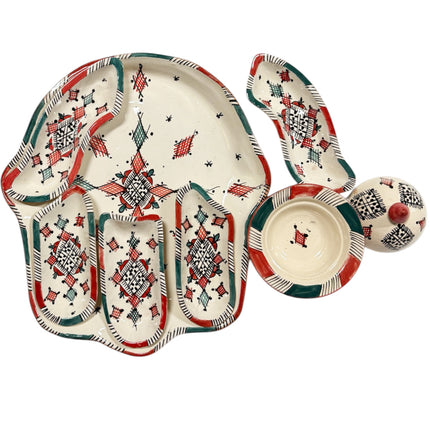 Khamsa tapas - ensemble de trempage et de service - poterie - Fait main