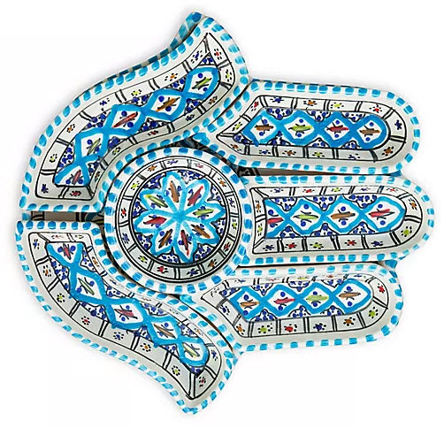 Khamsa Turquoise appetizer serving set