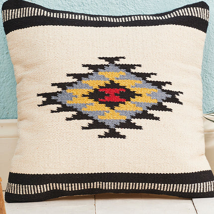 Housse de coussin tissée aztèque 50 x 50 cm