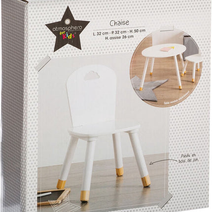 Chaise enfant Atmosphera Kids Blanche - 50x30x30 cm
