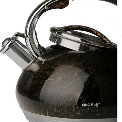 Kinghoff bouilloire sifflante - 3L - Inox - toutes sources de chaleur