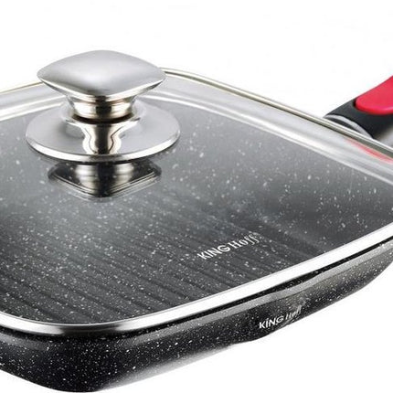 Kinghoff Poêle grill - 28x28 cm - revêtement marbre - induction
