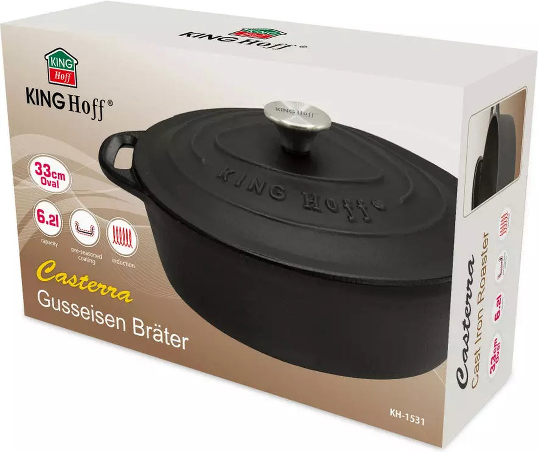 Kinghoff 1531 - Roasting pan - 6.2L - Cast iron - all heat sources - 33 cm - oval