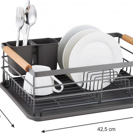 Kinghoff 1729 - Égouttoir - métal - avec égouttoir à couverts amovible