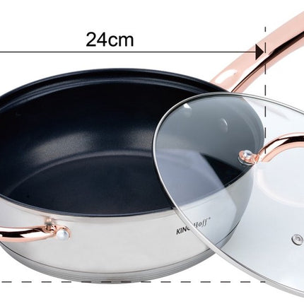 Kinghoff - Batterie de cuisine 12 pièces - casseroles - 16-16-18-20-24-24 cm - avec couvercle