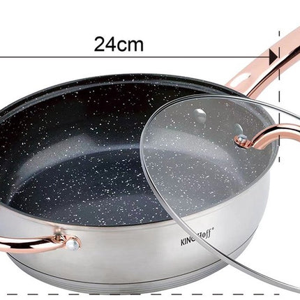 Kinghoff 1766 - Batterie de cuisine 12 pièces - casseroles - 16-16-18-20-24-24 cm - avec couvercle