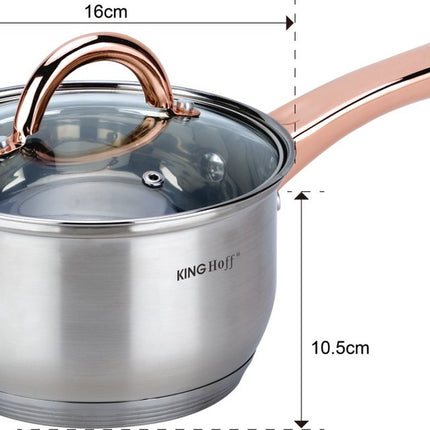 Kinghoff 1766 - Batterie de cuisine 12 pièces - casseroles - 16-16-18-20-24-24 cm - avec couvercle