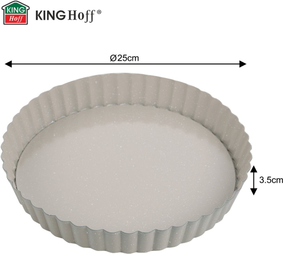 Kinghoff KH-1969 quiche- en taartvorm met losse bodem – Ø 25 cm, marmermotief – foto 2