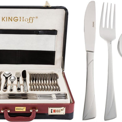 Ménagère - 12 personnes - 72 pièces - Coffret de rangement de luxe - 18/10