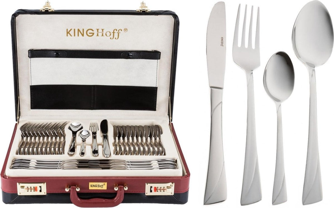 Kinghoff bestekset 12 personen – 72-delig, 18/10 staal, in opbergkoffer