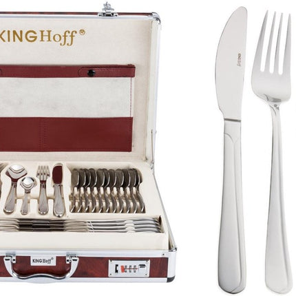 KINGHOFF 3561 - mallette de couverts de luxe - 72 pièces - 12 personnes - Couverts modernes