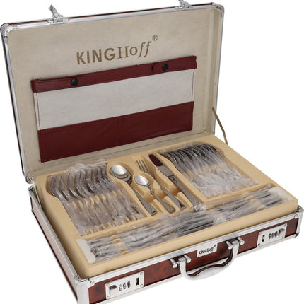 KINGHOFF 3561 - mallette de couverts de luxe - 72 pièces - 12 personnes - Couverts modernes