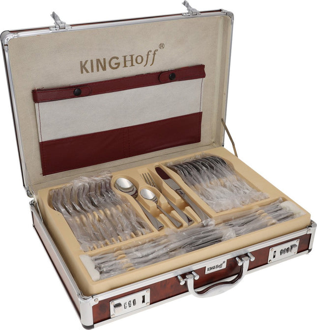KINGHOFF 3561 - mallette de couverts de luxe - 72 pièces - 12 personnes - Couverts modernes