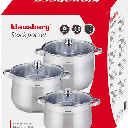 Kinghoff Set de 6 casseroles à soupe - faitout - soupière - 7/8,6/10,7 litres