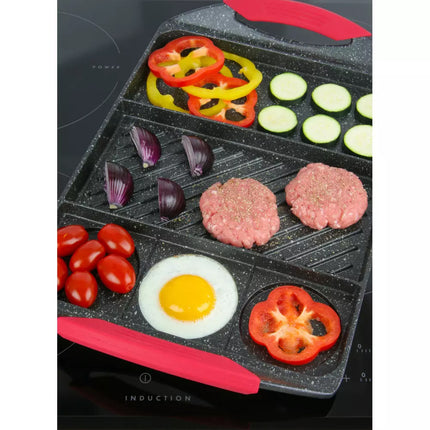 Poêle à griller Kinghoff - 42x27 cm - revêtement marbre - induction