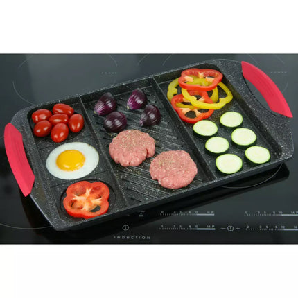 Poêle à griller Kinghoff - 42x27 cm - revêtement marbre - induction