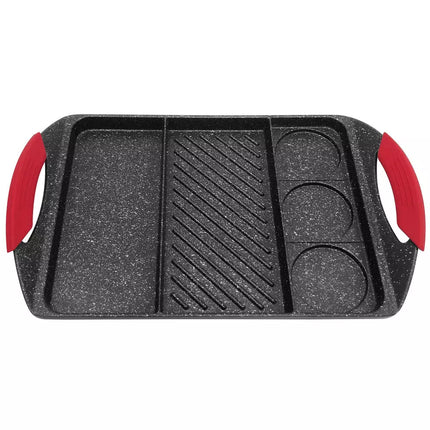 Poêle à griller Kinghoff - 42x27 cm - revêtement marbre - induction