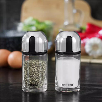 Ensemble salière et poivrière – 100 ml – Salières en verre avec couvercle réglable