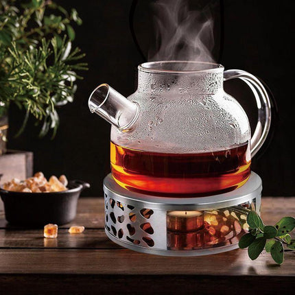 KINGHOFF KH-1898 Chauffe-Théière – Acier Inoxydable, Ø15 cm, Maintien Durable de la Chaleur pour Théières et Carafes - Chauffe-Théière - Bougeoir Chauffe-Plat