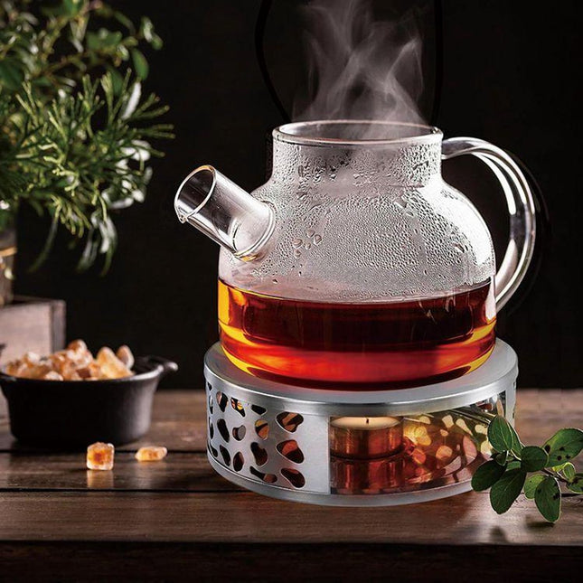 KINGHOFF KH-1898 Chauffe-Théière – Acier Inoxydable, Ø15 cm, Maintien Durable de la Chaleur pour Théières et Carafes - Chauffe-Théière - Bougeoir Chauffe-Plat