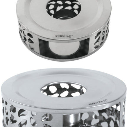 KINGHOFF KH-1898 Chauffe-Théière – Acier Inoxydable, Ø15 cm, Maintien Durable de la Chaleur pour Théières et Carafes - Chauffe-Théière - Bougeoir Chauffe-Plat