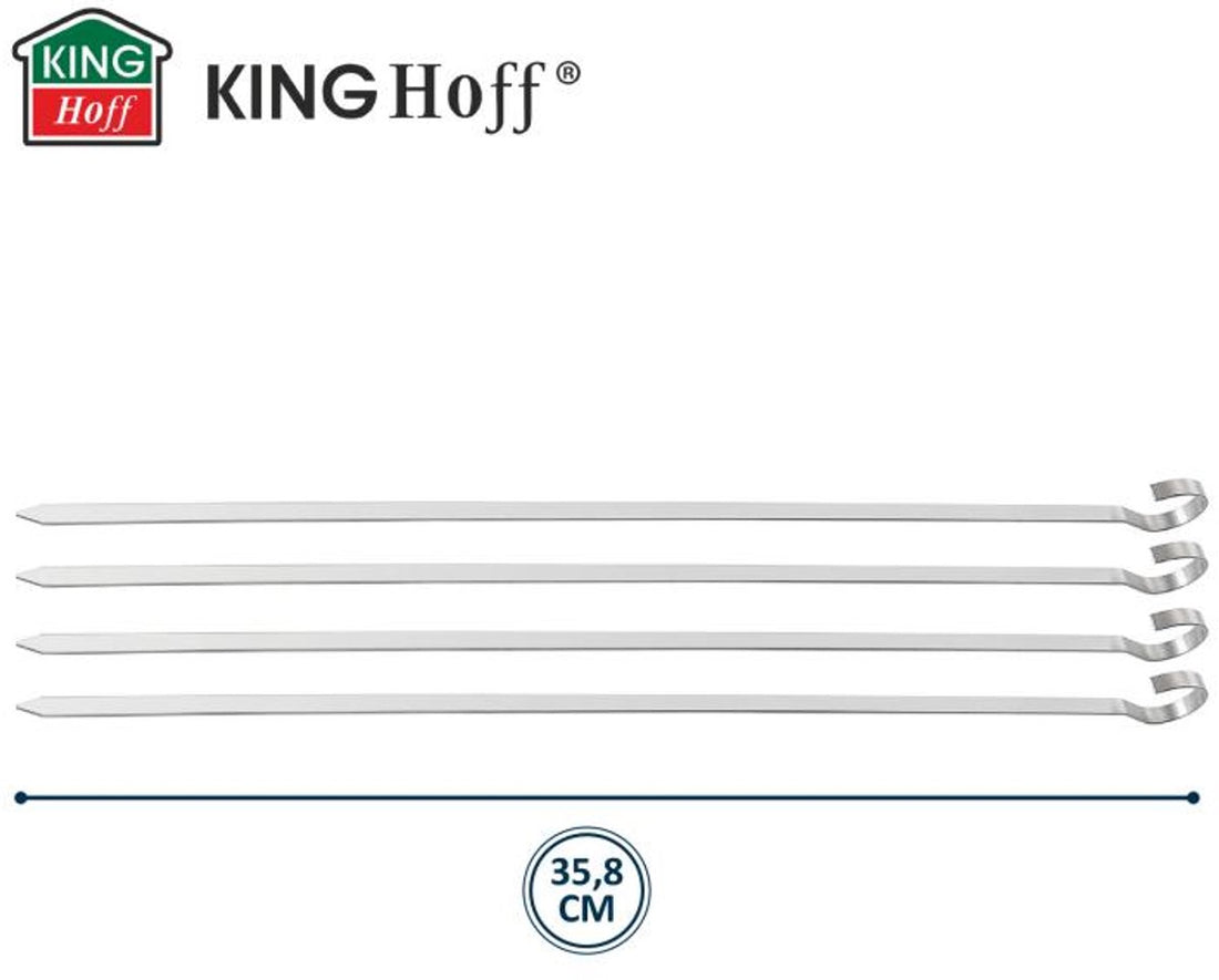 Kinghoff KH-1914 RVS BBQ Spiezen – Set van 4 – 35,8 cm