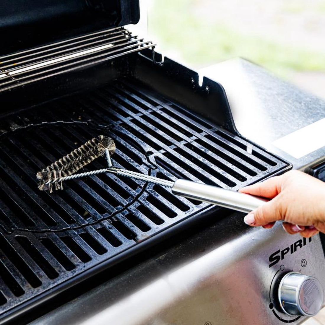 Kinghoff KH-1915 Grillborstel – RVS Barbecue Reinigingsborstel 41, 5 cm – Geschikt voor Gas, Houtskool en Elektrische Grills
