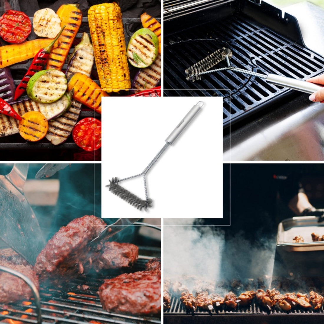 Kinghoff KH-1915 Grillborstel – RVS Barbecue Reinigingsborstel 41, 5 cm – Geschikt voor Gas, Houtskool en Elektrische Grills