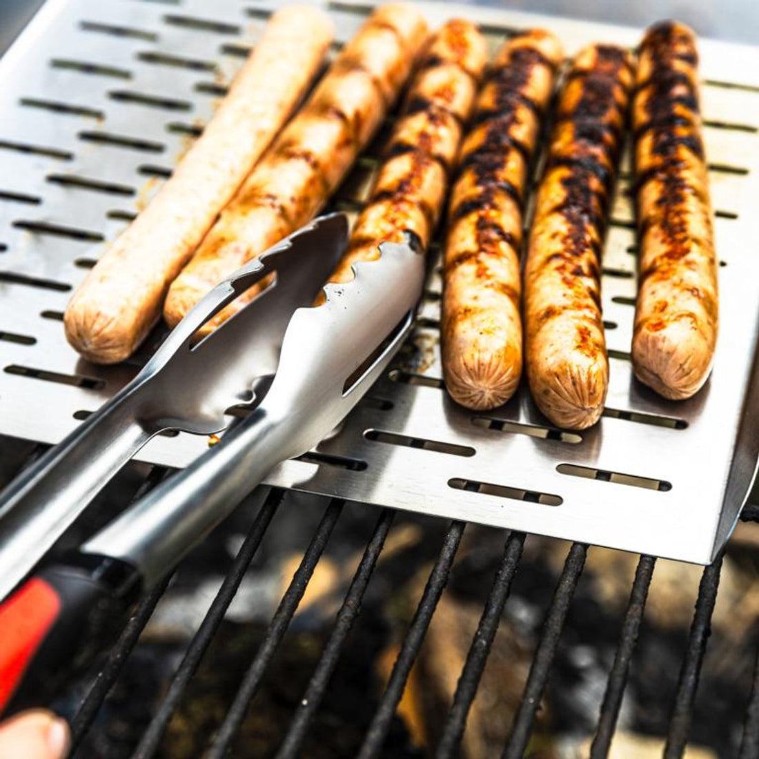 KINGHoff KH-1917 Deep Grill Tray - Stainless Steel Barbecue Tray 37 x 31 cm - With Rim and Handles