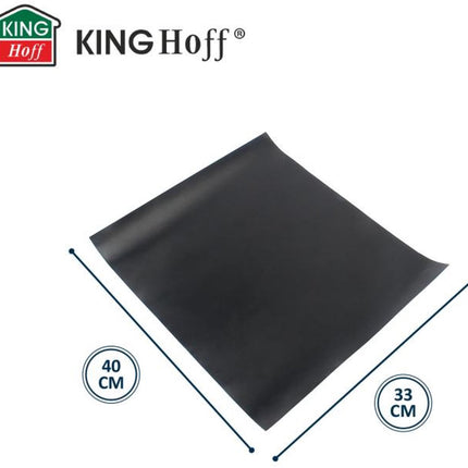 KINGHOFF KH-1920 Set de Tapis de Cuisson - 3 Pièces, 40x33 cm, Résistant à la Chaleur jusqu'à 200°C, Anti-Adhérent - Tapis de BBQ - Tapis de Barbecue