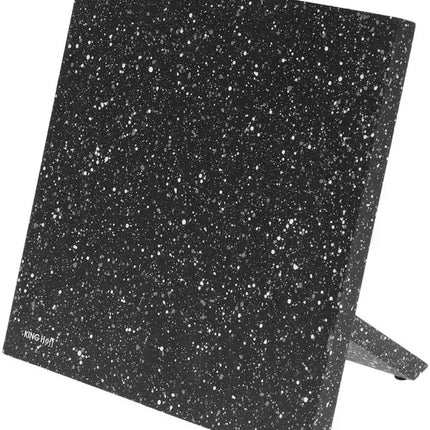 Kinghoff Bloc de Couteaux Magnétique - Support Magnétique Universel Marbré Noir - Accessoire de Cuisine Moderne (21,5 x 21,5 cm)
