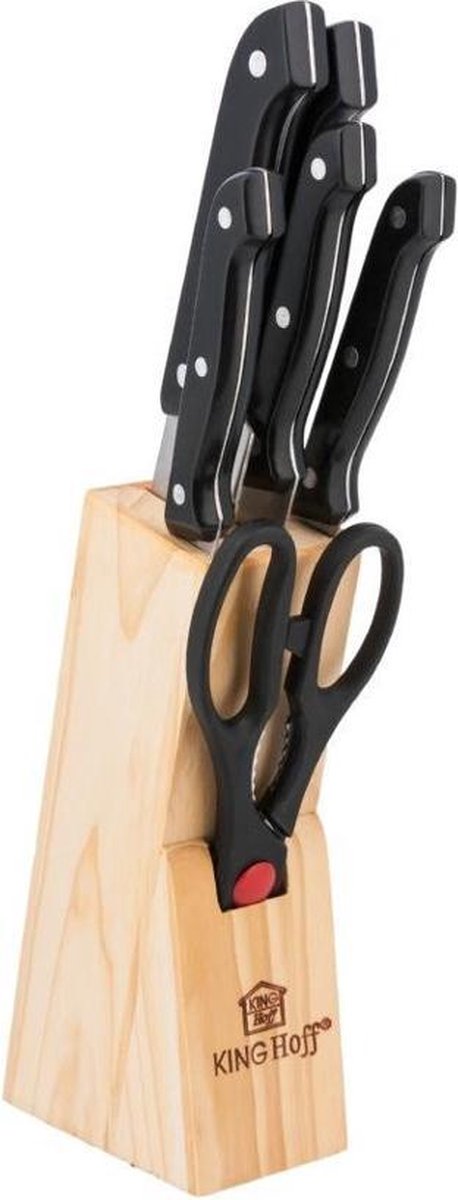 Set de couteaux - Bloc de couteaux inox - 7 pièces