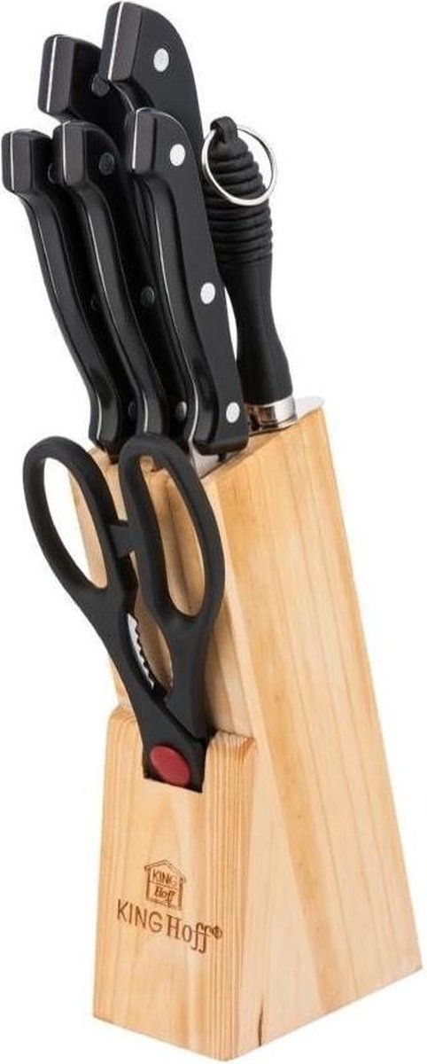Set de couteaux - Bloc de couteaux inox - 7 pièces