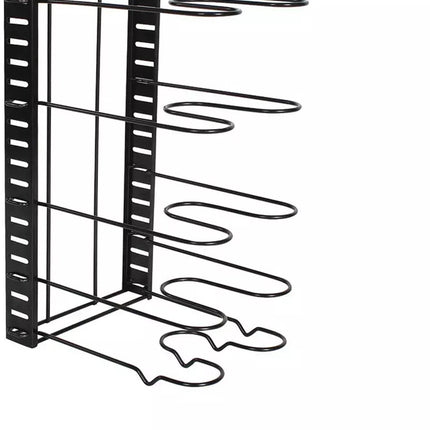 Organisateur de casseroles - 5 Compartiments - Noir - 25,5 x 20,5 x 38 cm - Étagère de rangement pour casseroles, poêles et couvercles