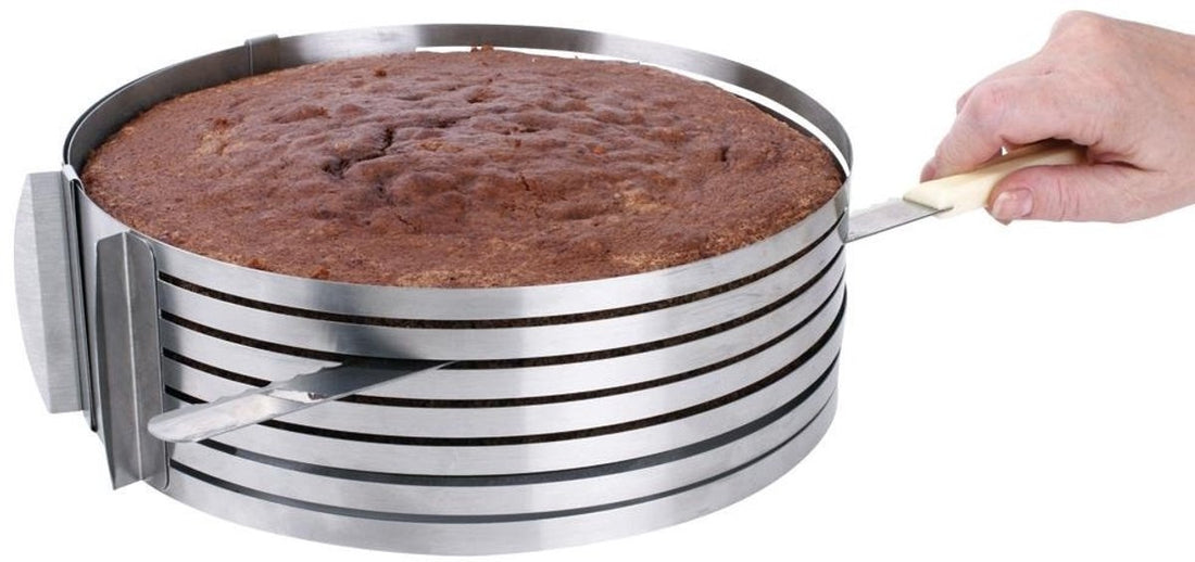 Set of 3 Cake Rings - Stainless Steel - Ø 24-30 cm x 8.5 cm Height - Adjustable Diameter - Cake Mold - Baking Mold - Adjustable