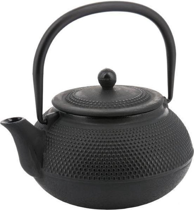 Théière en fonte - 0,85l - avec filtre - noir