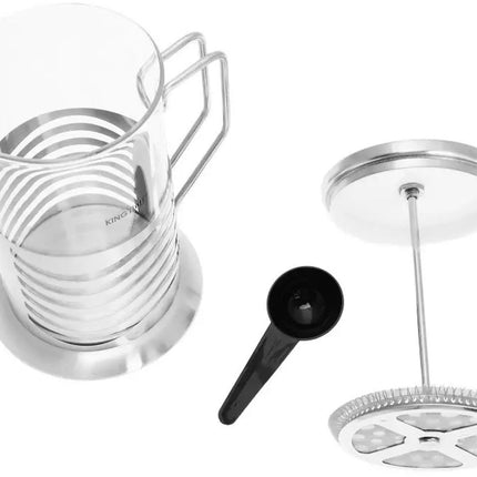 Kinghoff Théière en verre et acier inoxydable - 0,8 litre - Saveur riche et facilité d'utilisation - Compatible lave-vaisselle