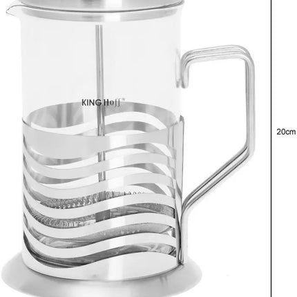 Kinghoff Théière en verre et acier inoxydable - 0,8 litre - Saveur riche et facilité d'utilisation - Compatible lave-vaisselle