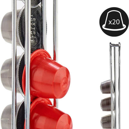 Porte-capsules distributeur de café - métal - pour 20 capsules - Nespresso