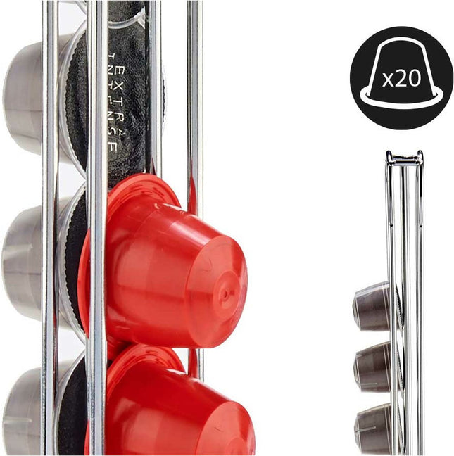 Porte-capsules distributeur de café - métal - pour 20 capsules - Nespresso