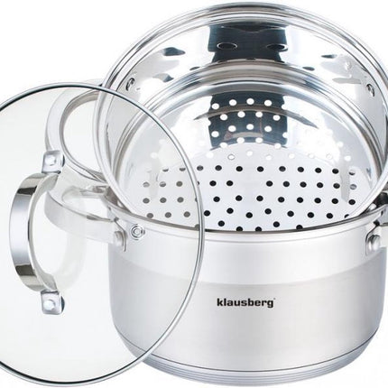 Klausberg - cuiseur vapeur - 3 pièces - 20cm - acier inoxydable - toutes sources de chaleur