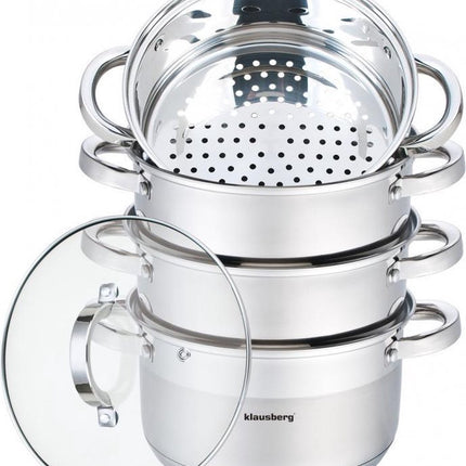 Klausberg - cuiseur vapeur - 5 pièces - 20cm - inox - toutes sources de chaleur
