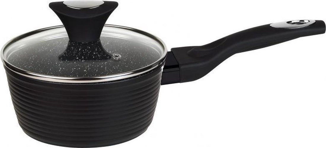 Klausberg 7244 pannenset – 12 delig – Marmer / Keramisch - Gesmeed Aluminium – Alle warmtebronnen - Zwart