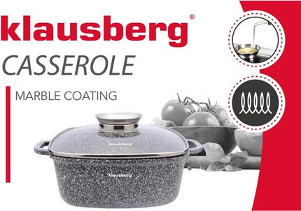 Klausberg Faitout - marmite - 28 cm - 6,5 L - revêtement marbré - couvercle aromatisant