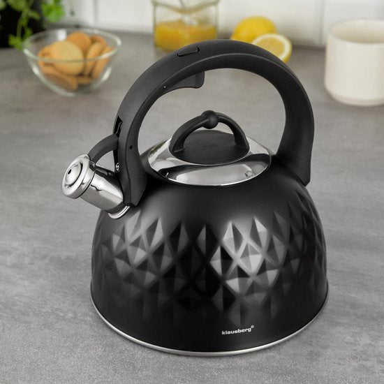 Klausberg 7550 – Traditioneller Flötenkessel – schwarz – 3 Liter