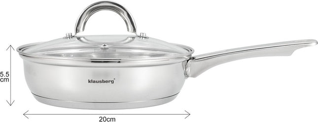 Casserole à œufs avec insert à œufs - couvercle en verre - ø20cm