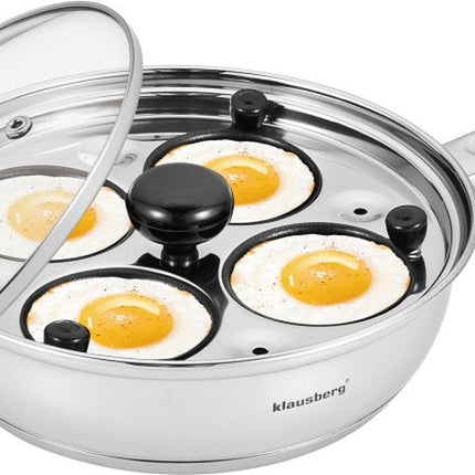Casserole à œufs avec insert à œufs - couvercle en verre - ø20cm