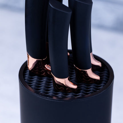 Klausberg - Ensemble de couteaux 6 pièces - Bloc de couteaux - Moderne - Noir